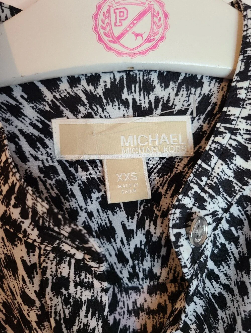 Michael Kors Leopard Print Button Down Long Sleeve Short Romper Size XXS